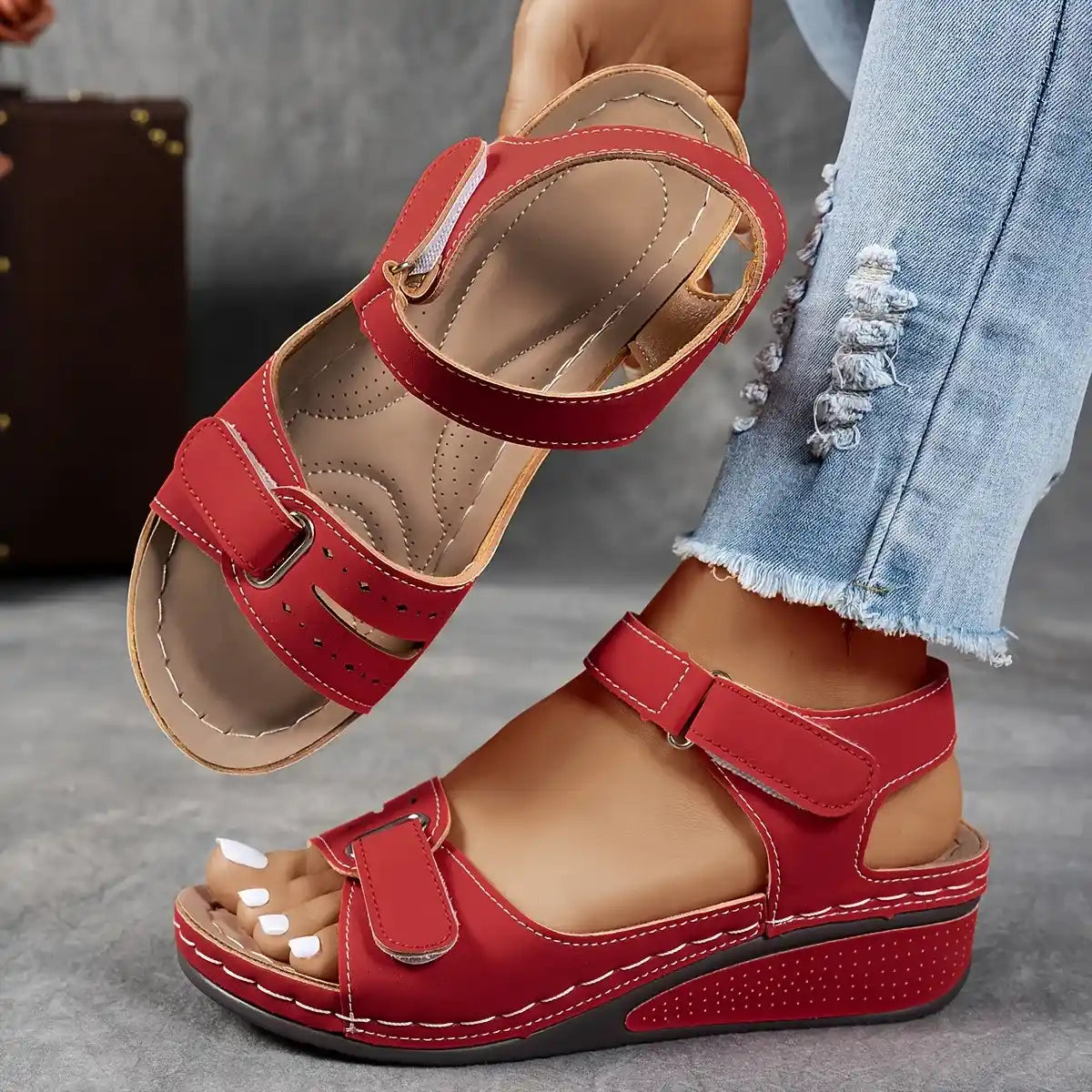 Women's Fashion Rhinestone High Heel Chunky Heel Sandals