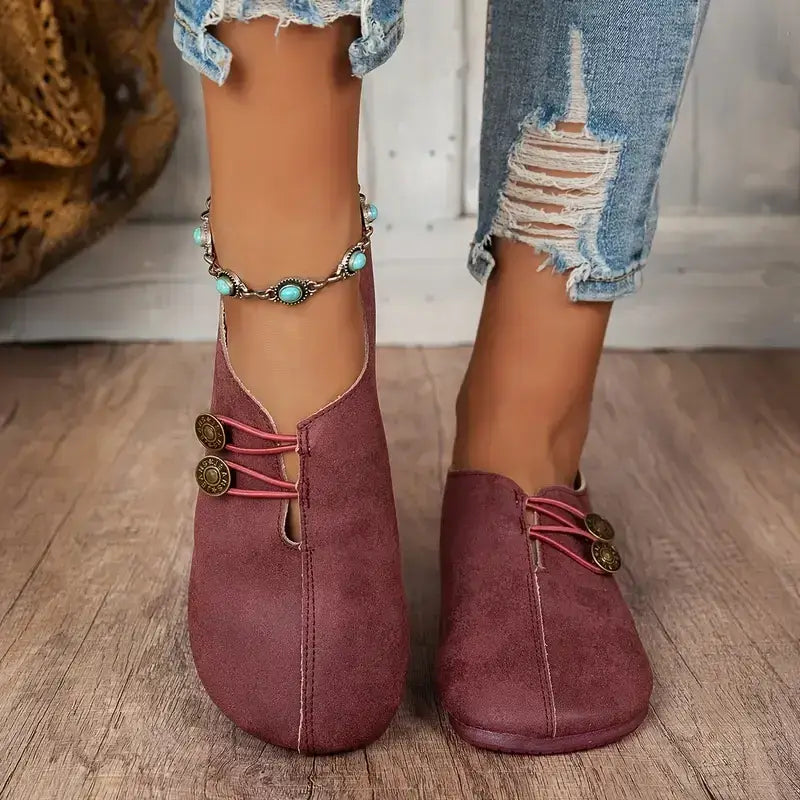 Women's leather soft-soled non-slip shoes