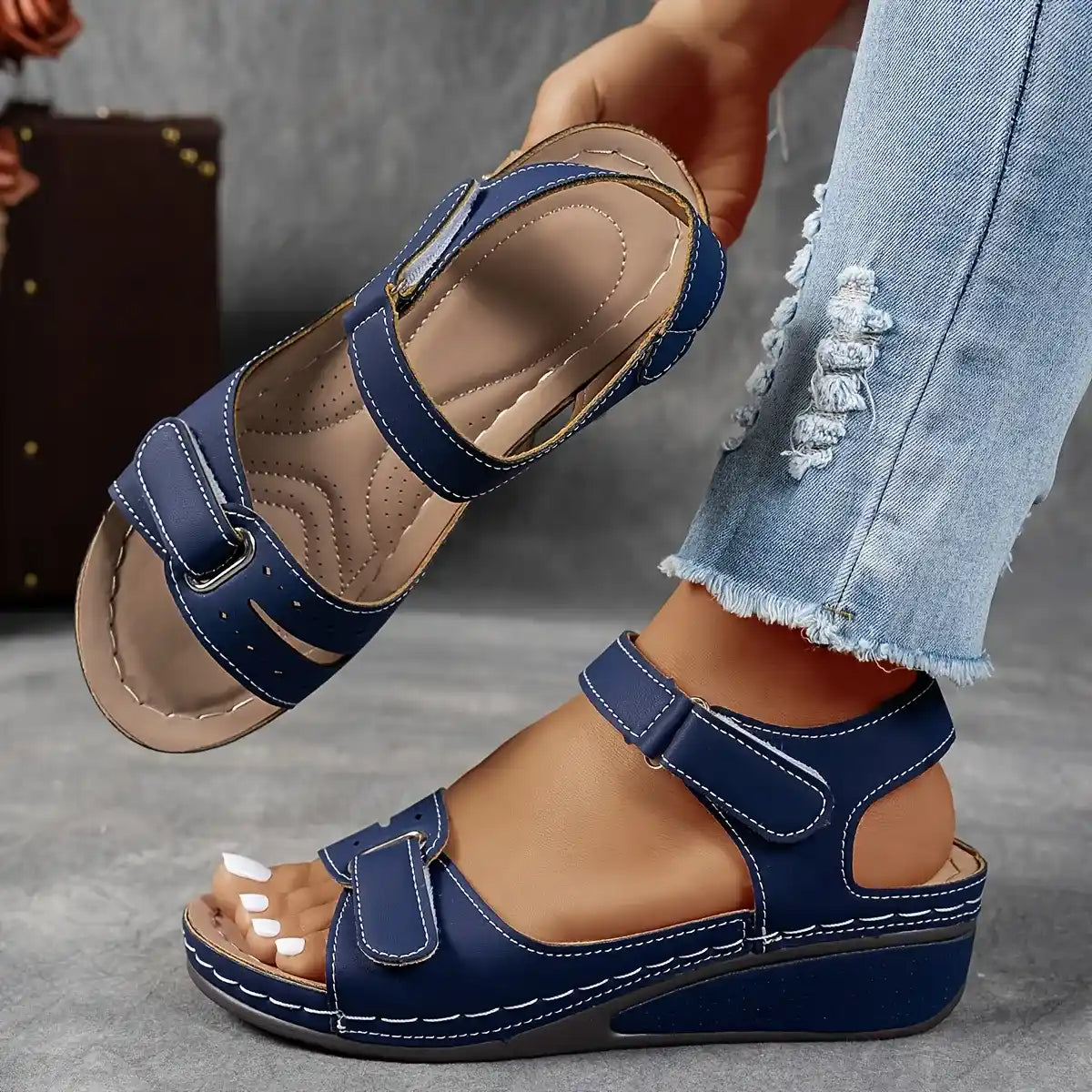Women's Fashion Rhinestone High Heel Chunky Heel Sandals