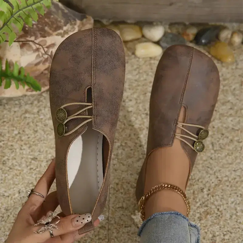 Women's leather soft-soled non-slip shoes