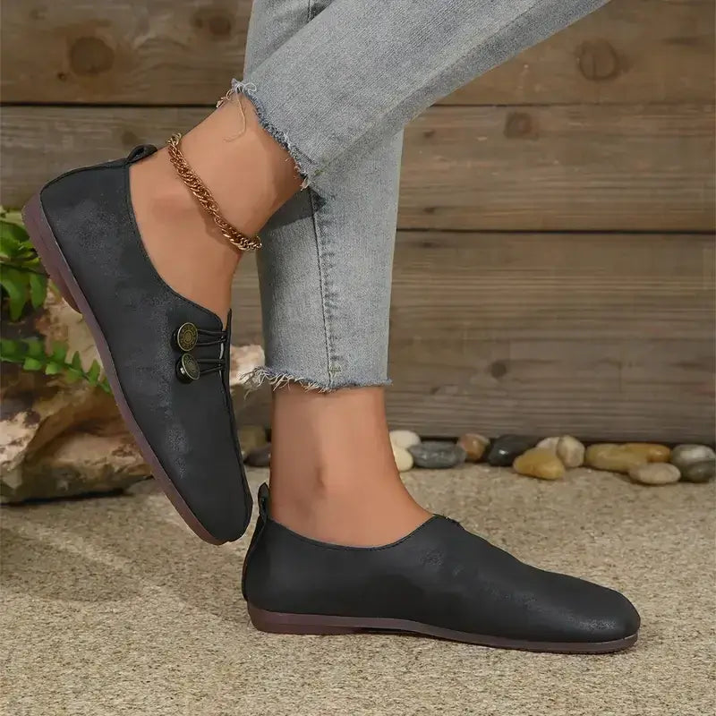 Women's leather soft-soled non-slip shoes