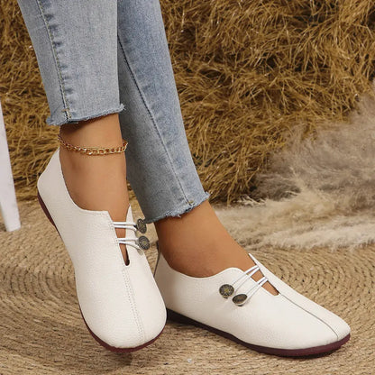 Women's leather soft-soled non-slip shoes