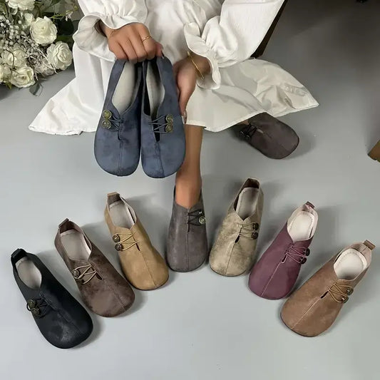 Women's leather soft-soled non-slip shoes