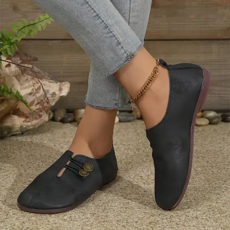 Women's leather soft-soled non-slip shoes