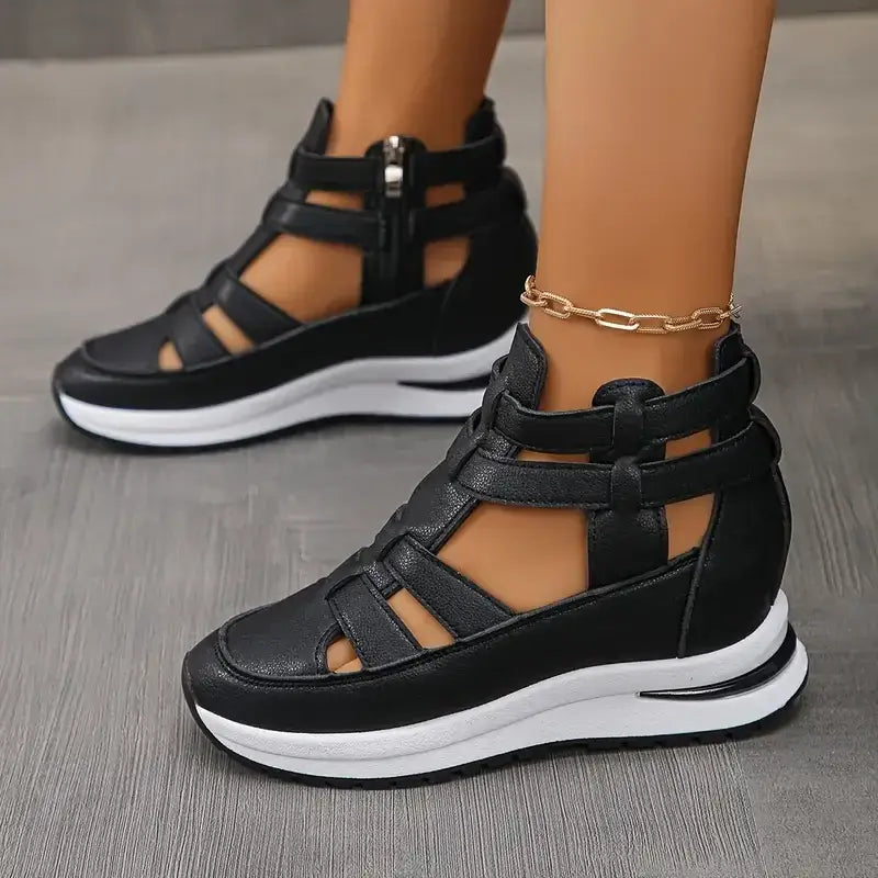 Side Zipper Comfortable Lightweight Wedge Sandals