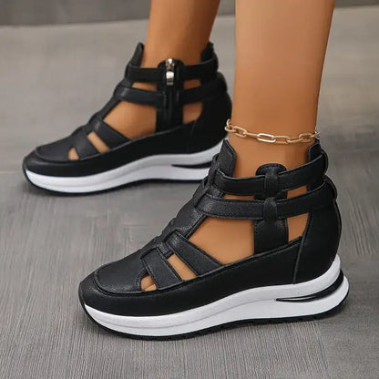 Side Zipper Comfortable Lightweight Wedge Sandals